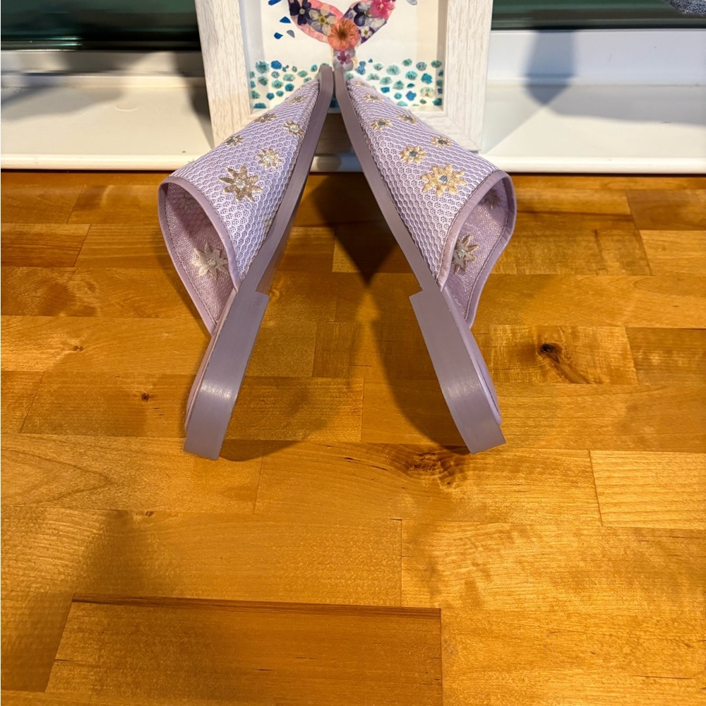 Free People Lilac Floral Mesh Mules - Picture 5 of 6
